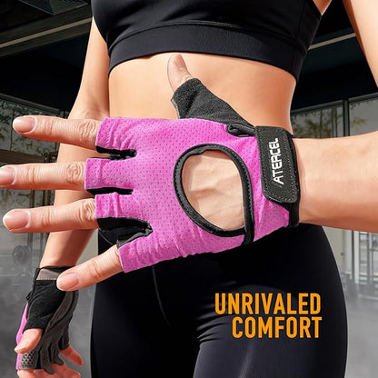 ATERCEL Weight Lifting Gloves Full Palm Protection, Workout Gloves for Gym, Cycling, Exercise, Climbing, Breathable, Super Lightweight for Mens and Women