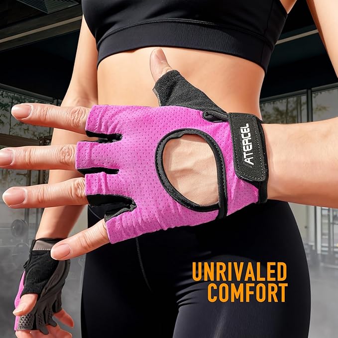 ATERCEL Weight Lifting Gloves Full Palm Protection, Workout Gloves for Gym, Cycling, Exercise, Climbing, Breathable, Super Lightweight for Mens and Women