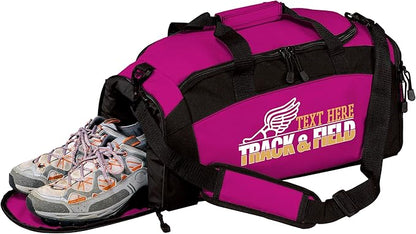 Personalized Track and Field Duffel Bag – Custom Name & Team Colors – Track Athlete Gear Bag for Boys & Girls – Lightweight Sports Travel Bag for Meets & Practice
