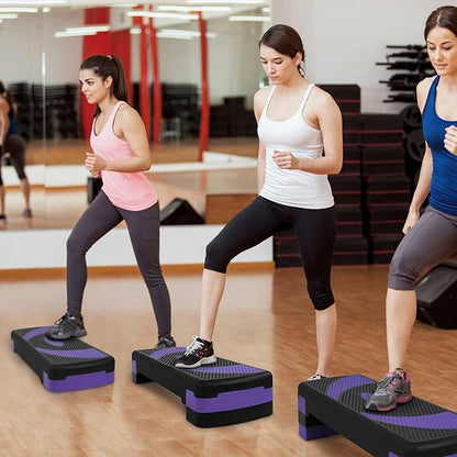 BalanceFrom Aerobic Step Platform Trainer with Adjustable 3-Level Risers, 400 Pound Weight Capacity – Non-Slip Exercise Stepper for Cardio, Strength, and Fitness Workouts, 31", Multiple Colors