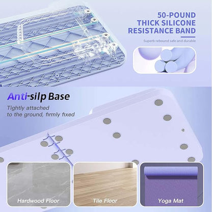 Pilates Board-Pilates Reformer Board,Multi-Purpose Portable Pilates Reformer Machine Home Pilates Kit for Home Workout,Fitness, Exercise,Abs,Core Equipment