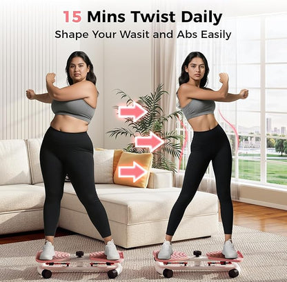 Waist Twister Machine Exercise, Ab Twister Board for Exercise, Waist Twisting Fitness Tool, Core Trainer for Women Belly Fat Loss, Home Gym Workout Equipment, Noiseless, 300 lbs Capacity