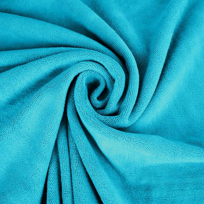 JML Bath Towel, Microfiber Bath Towels Set, 4 Pack (30" x 60") - Large Size, Extra Absorbent, Quick Drying, Multipurpose Use as Hair Wrap for Women, Bath, Fitness, Sports, Yoga, Teal