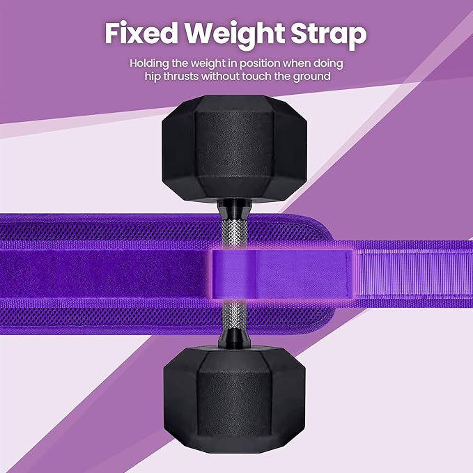 Hip Thrust Belt, Balency Hip Thrust Belt for Dumbbells Heavy, Booty Belt for Hip Thrust, Slip-Resistant Padding Hip Thrust Belt for Gym or Home Workouts, Hip Thrust Band for Dumbbell Kettlebell Plate