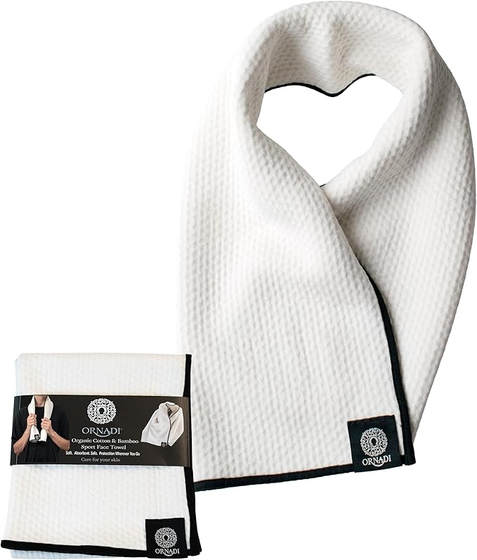 Premium Gym Towel Eco Organic Cotton Extra Soft Bamboo Viscose Face Sweat Cloth for Sensitive Skin Absorbent Workout Travel Protection 14 X 34 Made in USA