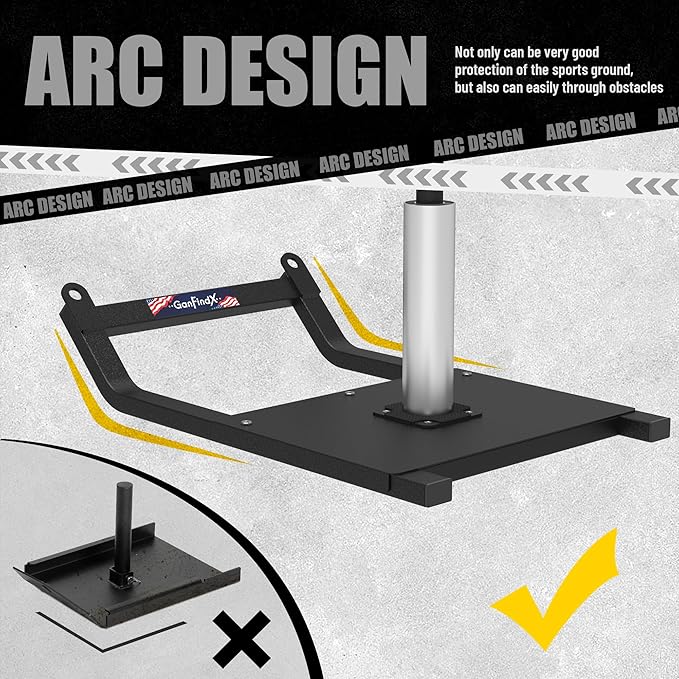 GanFindX Weight Sled, Workout Sled, Fitness Strength Training Sled for Athletic Exercise and Speed Improvement, Suitable for 1" and 2" Weight Plates