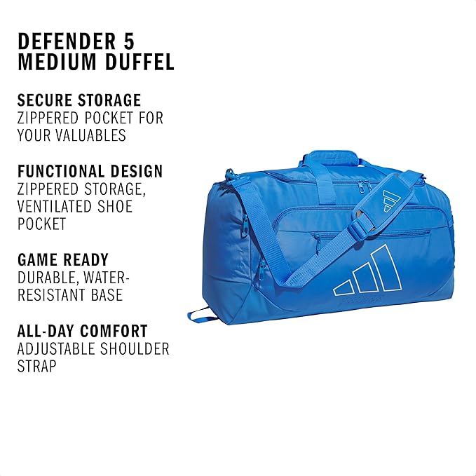 adidas Defender 5 Duffel Bag – Premium Duffle for Sports, Gym & Travel