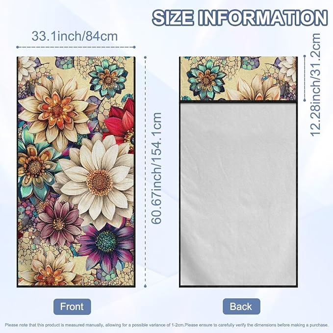 Bulopur Dahlia Floral Car Seat Sweat Protector Soft Sand Free Beach Towel for Yoga Mat Non-Slip Breathable Car Seat Cover Washable Sweat Towel Fits for SUV Sedan Truck