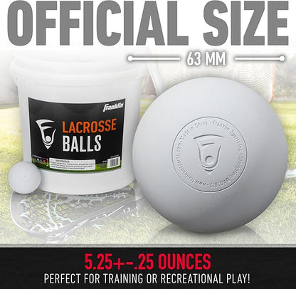 Franklin Sports Lacrosse Balls - Official Size Lax Balls for Practice - Rubber 63mm Outdoor Lacrosse Balls - Great for Muscle Massage Therapy + Yoga - White + Yellow