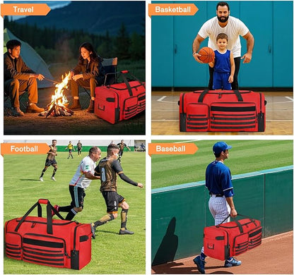 Goloni 130L Heavy Duty Large Duffle Equipment Bag,Catchers Gear Bag with Shoe Compartment,Baseball Duffle Bag
