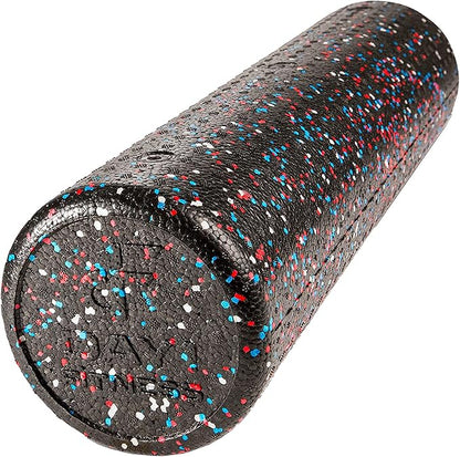 Day 1 Fitness High Density Muscle Foam Rollers - Sports Massage Rollers for Stretching, Physical Therapy, Deep Tissue, Myofascial Release - Ideal for Exercise and Pain Relief – USA Speckled, 24”