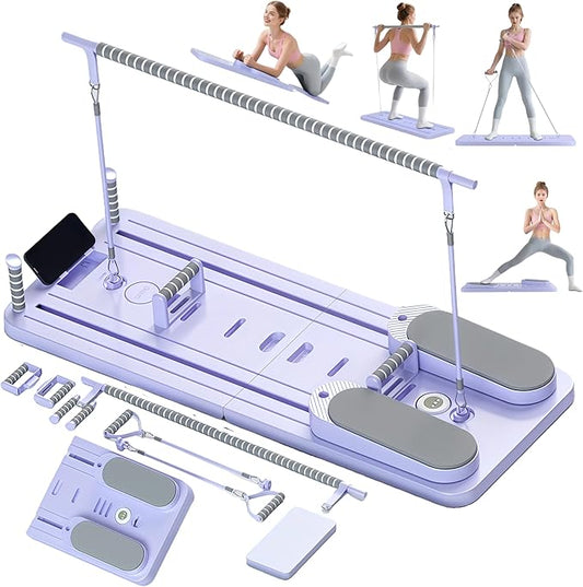 Pilates Board-Pilates Reformer Board,Multi-Purpose Portable Pilates Reformer Machine Home Pilates Kit for Home Workout,Fitness, Exercise,Abs,Core Equipment