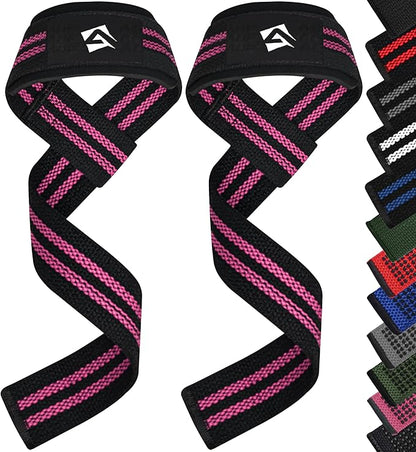 AQF Lifting Wrist Straps for Weightlifting, Powerlifting & Deadlifts – 23” Neoprene Padded Cotton Straps for Strength Training & Gym Workouts - Maximum Grip Support for Men & Women
