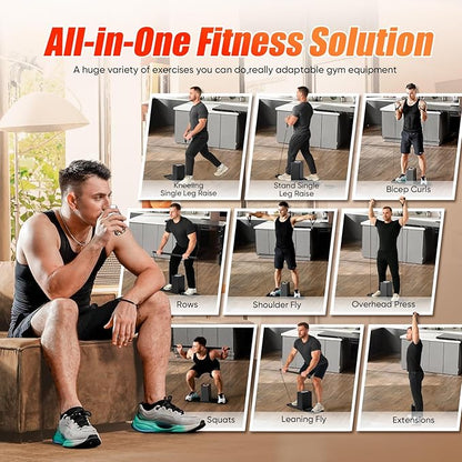 SR3 Pro Smart Home Gym - Max 180lbs All-in-One Foldable Strength Training Machine for Full Body Workouts, Adjustable Resistance Fitness Equipment for Men & Women, Compact Home Workout Cube