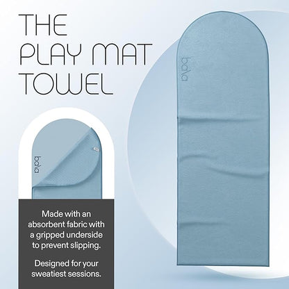 Bala Play Mat Towel, Sea - Non-Slip Absorbent Gym Towels Designed for Sweat, Hot Yoga, Pilates & Core Training Workouts - Fitness & Exercise Gear Essentials for Working Out - Men & Women
