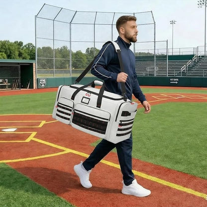 135L Large Duffle Bag, Heavy Duty Duffle Bag for Travel, Extra Large Sports Gym Equipment Bag for Soccer Baseball Basketball Hockey Football, Grey