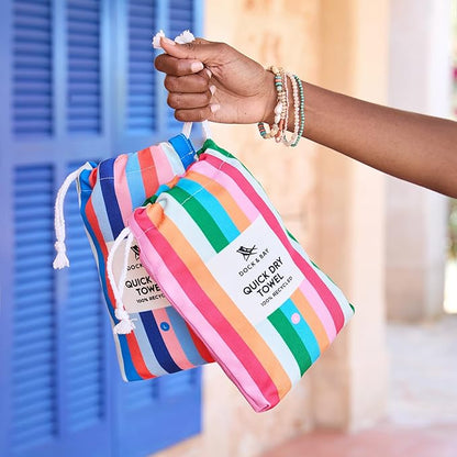 Dock & Bay Beach Towel - Quick Dry, Sand Free - Compact, Lightweight - 100% Recycled - Includes Bag - Tutti Frutti - Large (160x90cm, 63x35)