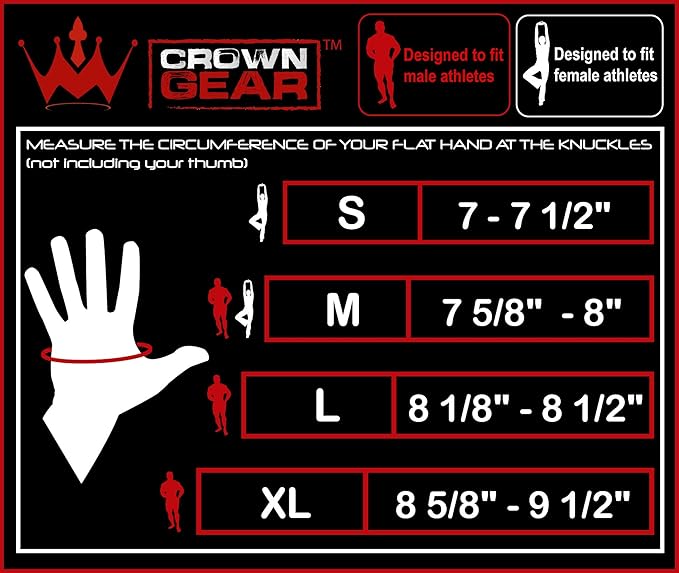 Crown Gear Weightlifting Gloves for Crossfit Workout Training - Fitness Gym Bodybuilding Gloves for Men or Women - Best for Heavy Weight Lifting Exercise Integrated Full Wrist Support Wraps