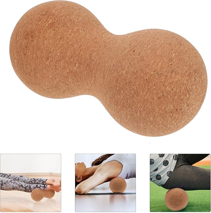 Peanut Shape Deep Tissue Massage Ball Eco-Friendly Wood Double Massage Roller for Muscle Relief and Fitness Exercise Therapy