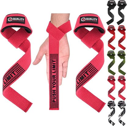 Genuine Leather Lifting Straps, Wrist Assistance for Heavy Pulls, Weightlifting Bodybuilding, Gym, Fitness Accessories, Strength Training, Powerlifting, & Deadlifts