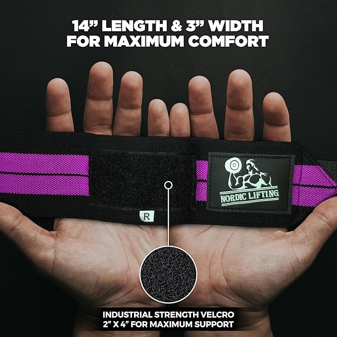 Wrist Wraps + Lifting Straps Bundle (2 Pairs) for Weightlifting, Cross Training, Workout, Gym, Powerlifting, Bodybuilding - Support for Men/Women, Avoid Injury During Weight Lifting