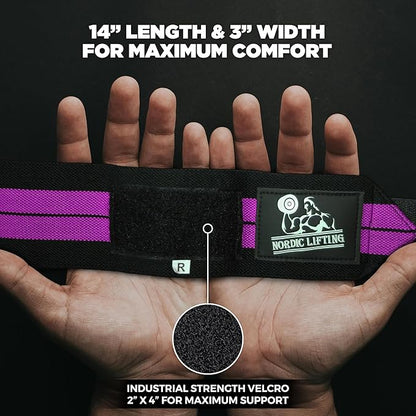 Wrist Wraps + Lifting Straps Bundle (2 Pairs) for Weightlifting, Cross Training, Workout, Gym, Powerlifting, Bodybuilding - Support for Men/Women, Avoid Injury During Weight Lifting