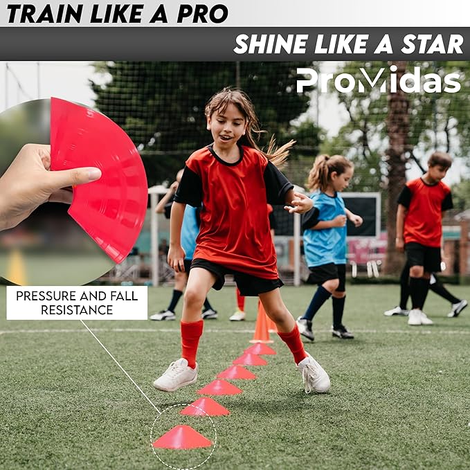 Disc Soccer Cones for Training Kids - 200,100,50 Small Plastic Cones for Sports Training - Flexible Conos for Soccer Practice Equipment, Basketball & Football Drills Equipment