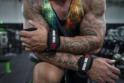 True Form Grips Weight Lifting Gloves Heavy Duty Straps Alternative Power Lifting Hooks Best for Deadlifts Adjustable Neoprene Padded Wrist Wraps Support Bodybuilding Pro Workout