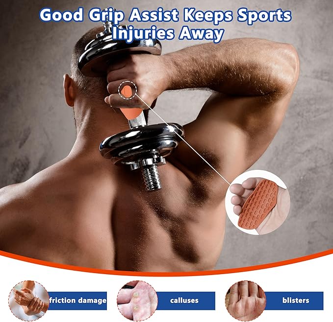 Silicone Gym Grips for Weight Lifting,Workout Gloves for Women Men Alternative,Anti Slip Gym Workout Grip,Rubber Gym Hand Grips-Weightlifting Grips Pad for Barbell,Pull Up,Ryptfit,Training