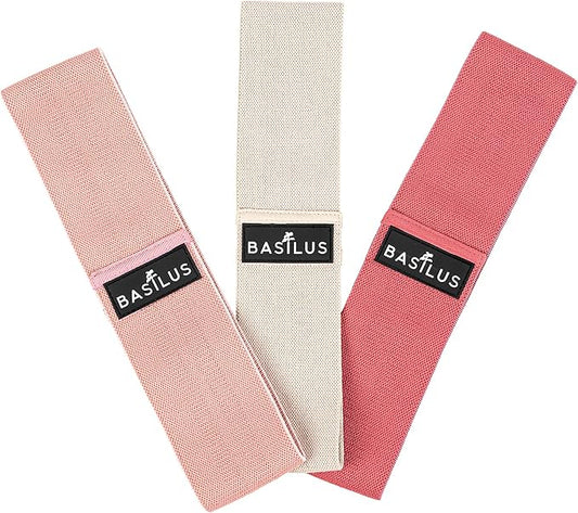 3-Pack Fabric Resistance Bands for Legs & Glutes – Exercise Bands for Strength Training, Yoga, Pilates & Fitness – Mesh Bag & Exercise Guide Included
