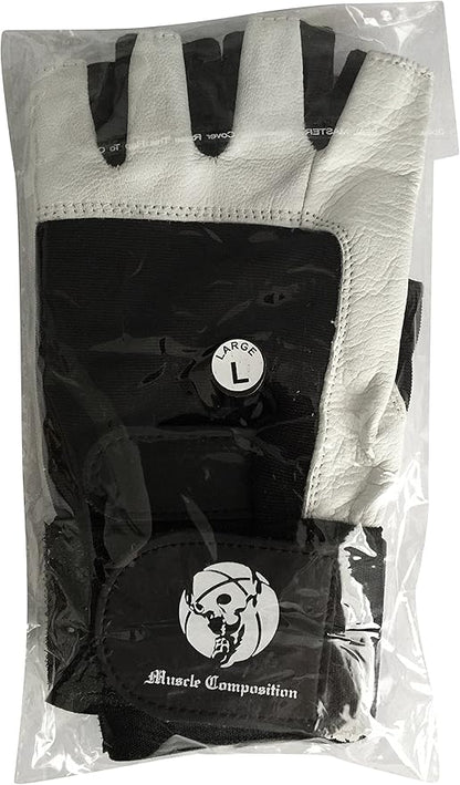 Gym Gloves with Wrist Support for Gym Workout, Crossfit,Weightlifting Black/White or Black Premium Quality Materials.