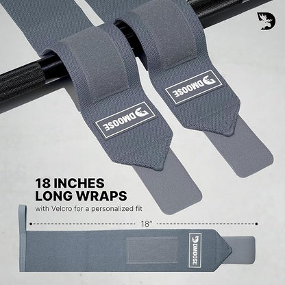 DMoose Fitness Wrist Wraps for Weightlifting 18" - Heavy Duty Gym Wrap with Hand Thumb Loop for Support & Pain Relief, USPA Approved Powerlifting, Weight Lifting Wrist Straps for Men & Women Work Out