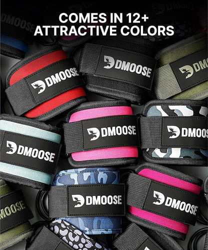 DMoose Fitness Ankle Strap for Cable Machine - One Size Fit with Premium Padding Cuffs, Ankle Bands for Working Out, Booty Workouts, Leg Extension, Hip Abductors, Kickbacks & Lower Body Exercises