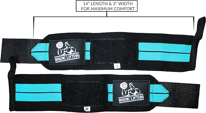 Nordic Lifting Wrist Wraps (2 Pairs) – Lifting Wrist Wraps with Thumb Loop for Weightlifting, Powerlifting & CrossFit – Durable Wrist Support Straps for Men & Women – Gym Essentials for Heavy Lifts