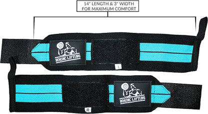 Nordic Lifting Wrist Wraps (2 Pairs) – Lifting Wrist Wraps with Thumb Loop for Weightlifting, Powerlifting & CrossFit – Durable Wrist Support Straps for Men & Women – Gym Essentials for Heavy Lifts
