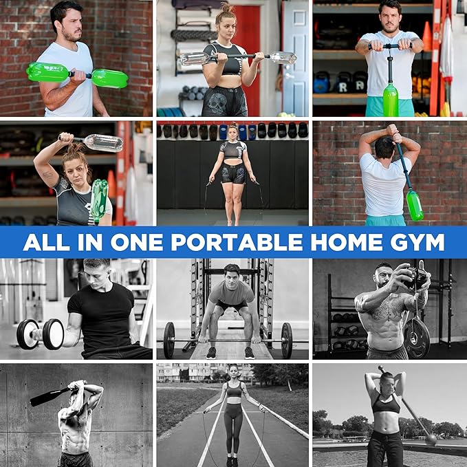 Modular Fitness Bar – 6-in-1 Portable Home Gym System for Clubbell, Mace, Forearm Training, Jump Rope, Dumbbell & Barbell | Adjustable Weight Bar for Strength, Posture & Full Body Workouts