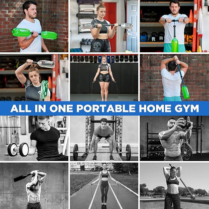Modular Fitness Bar – 6-in-1 Portable Home Gym System for Clubbell, Mace, Forearm Training, Jump Rope, Dumbbell & Barbell | Adjustable Weight Bar for Strength, Posture & Full Body Workouts