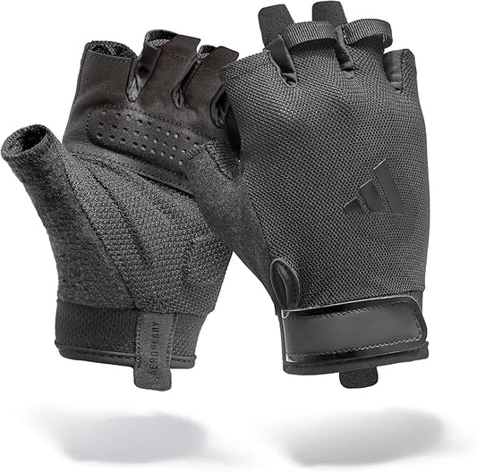 Adidas Essential Training & Weightlifting Gloves, Fingerless Workout Gloves