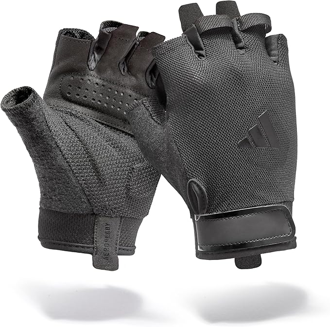 Adidas Essential Training & Weightlifting Gloves, Fingerless Workout Gloves