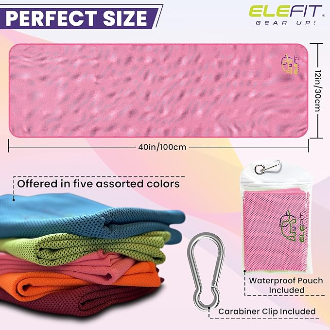 Quick-Drying Cooling Microfiber Gym Towels: Ideal for Comfortable Workout, Running, Yoga, Hiking, Trekking, Walking, Camping, and Family Outdoor Adventures - Lightweight, Portable, Sweat-Wicking
