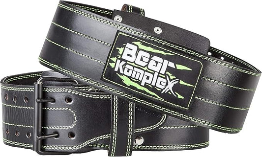Bear KompleX Genuine Leather Adjustable Weightlifting Belt, Protection and Support for Back and Core During Training, Olympic Athletes, and Powerlifting, 5 Millimeters Thick, Men and Women