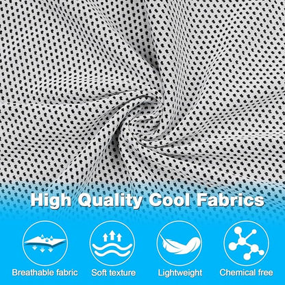 MENOLY 30 Packs Cooling Towels Bulk Cooling Towels for Neck and Face Gym Workout Cooling Neck Rags for Sports Yoga Soft Microfiber Breathable Sweat Rags for Hiking Running Fitness-Gray
