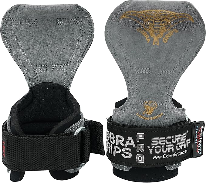 Cobra Grips PRO Weight Lifting Gloves Heavy Duty Straps Alternative with Power Lifting Hooks Padded Wrist Support for Deadlifts & Bodybuilding