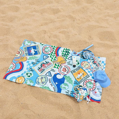 Dock & Bay Kid's Towel - for Beach Use - Quick Dry, Sand Free - Compact, Lightweight - 100% Recycled - Includes Bag - Into the Wild, Medium (130x70cm, 51x28)