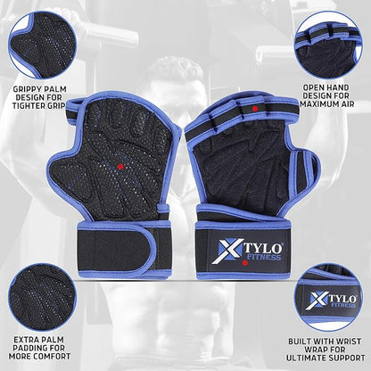 Xtylo Int Workout Gloves for Men & Women Weight Lifting Gloves with Wrist Support, Full Palm Protection, Non-Slip Grip–Gym,Training, Rowing, Cycling, Fitness Sizes S,M,L,XL