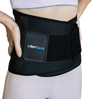 RiptGear Back Brace for Lower Back Pain Relief - Breathable Back Brace for Men and Women - Ideal for Lifting, Work, Sciatica, Herniated Disc, and Lumbar Support - Black, Medium (Waist: 28"-31")