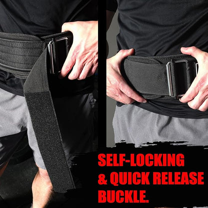 Iron Infidel Recon Weight Lifting Belt - 4" Wide Self Locking Gym Belt for Men & Women, EVA Foam Core Support Weight Belt for Squatting, Deadlifting, Powerlifting, Workout, Fitness & Crossfit