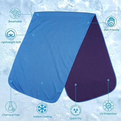 Cooling Towels for Neck and Face - Soft Breathable Chilly Towel, Sweat Wraps, Cool Rags Quick Dry Towel for Hot Weather, Workout, Sports, Yoga, Gym, Hiking, Running, Trips, Golf