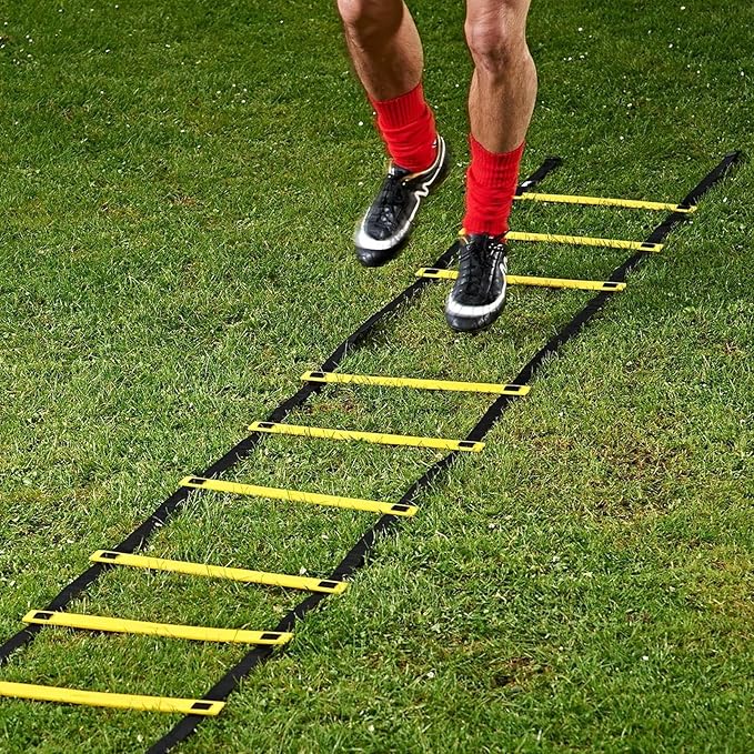 Agility Ladders - Football Ladder Speed Training, Footwork Workout Equipment with Storage Bag, Soccer, Basketball, Tennis, Hockey, Badminton | Youth & Adult Training, Portable, Easy Setup, Sports