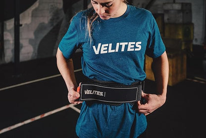 Velites - Weightlifting Lumbar Support Belt - Official of the Royal Spanish Weightlifting Federation - Extra-adherent Velcro - For Deadlifts, Squats, Snatches and Cleans